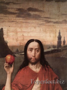 Jesús con una revisión manzanada de los clásicos. Pinturas al óleo